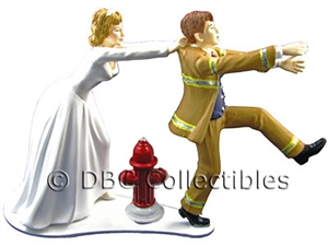 Firefighter Oh No You Don't - Wedding Cake topper