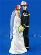 Mr And Mrs Firefighter Our Day Black Gear- Wedding Cake topper