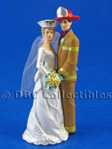 Nurse And Firefighter Our Day Tan Gear- Wedding Cake topper