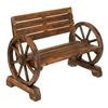 Rustic Fir Wood Wagon Wheel Bench