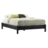 Contemporary Platform Grey Black Wood Finish Bed - Full Size