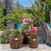 Brown Rustic Wooden Planter Barrel Set with Multiple Size