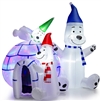 6 Feet Christmas Decoration with 3 Lovable Polar Bears