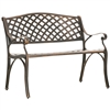 Outsunny Cast Aluminium Outdoor Garden Bench 2 Seater Antique Patio Loveseat, Bronze