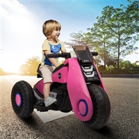 Children's Electric Motorcycle 3 Wheels Double Drive Pink