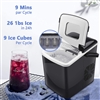 JYHandG Portable Ice Maker 9 Cubes ready in 9 min/26lbs per 24h with 2 Optional Ice Cube Sizes