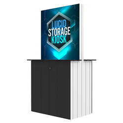Lucid Double Counter Storage Kiosk | Backlit Trade Show Booth