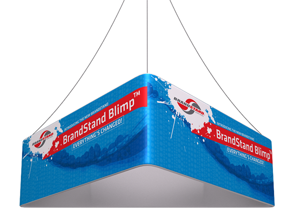 12ft x 42in Blimp Trio Hanging Tension Fabric Banner (Single-Sided Kit) | Trade Show Hanging Sign - Hanging Banner Exhibit Display