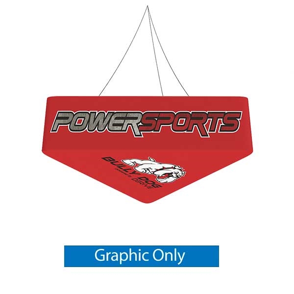 8ft x 48in Blimp Trio Hanging Banner | Printed Bottom Graphic Only | Trade Show Hanging Sign - Hanging Banner Exhibit Display
