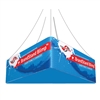 15ft x 36in Blimp Trio Hanging Tension Fabric Banner Single Sided is effective and affordable solution for trade show . The pillowcase style graphic is easy to assembly, the frame made from light weight aluminum. High quality print, quick shipping