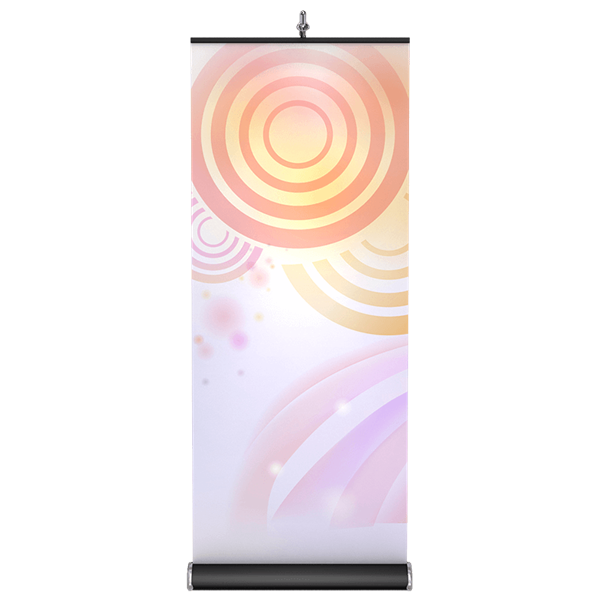 24in x 71in Retractable Banner Stand Dye-Sub Graphic Print only to enhance your trade show presentation. Banners with stands and other graphics not just for trade shows. Banner stand helps draw attention to your exhibit at trade show or event