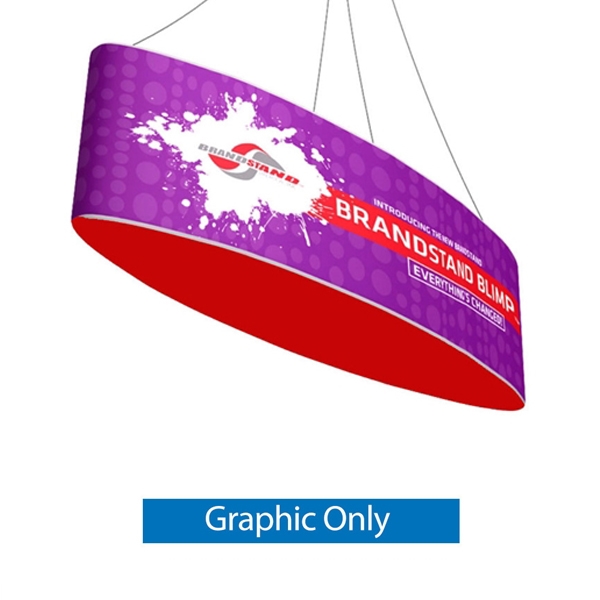 12ft x 24in Blimp Ellipse Hanging Tension Fabric Banner Double-Sided Print (Graphic Only)