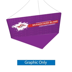 10ft x 36in Blimp Tapered Trio Hanging Banner Double-Sided Fabric Print (Graphic Only) | Trade Show Booth Ceiling Hanging Sign
