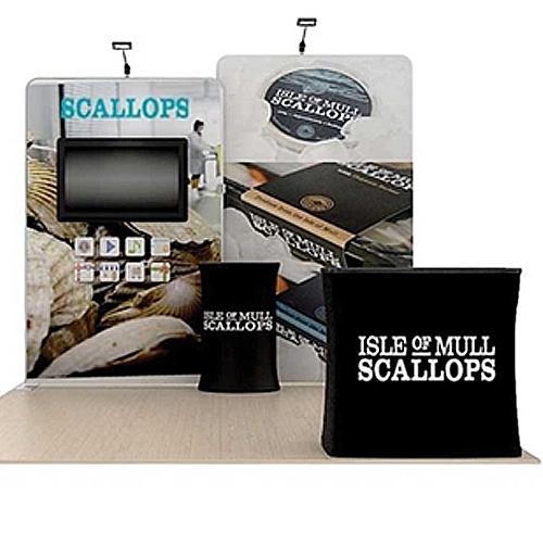 10ft Scallop A Waveline Original Backwall & Case w/ Black Wrap (Single-Sided Kit)
