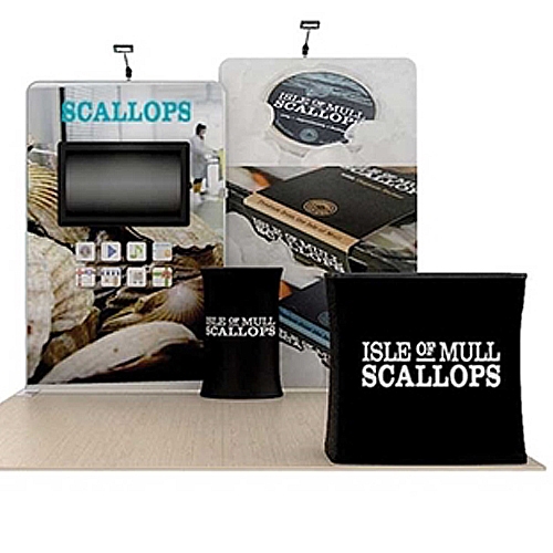 10ft Scallop A Waveline Original Backwall & Case w/ Printed Wrap (Double-Sided Kit)