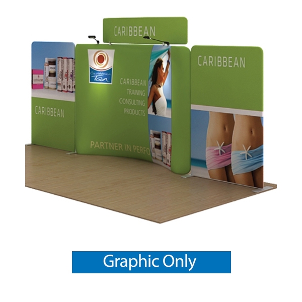 20ft Caribbean C Waveline Original Tension Fabric Display (Double-Sided Graphic Only)