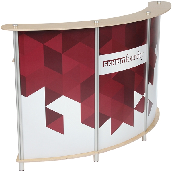 Reception Desk 30-23 is perfect for standing meetings, product presentations, and more for trade shows, conferences, or events.