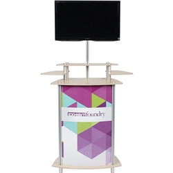 The portable, stylish, and eye-catching MultiMedia Kiosk is perfect for engaging in conversation and attract attendees at any trade shows.
