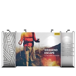 16ft x 8ft Waveline Merchandiser Kit 03 | Single-Sided Tension Fabric Display