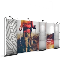 19ft x 8ft Waveline Merchandiser Kit 04 | Single-Sided Tension Fabric Display