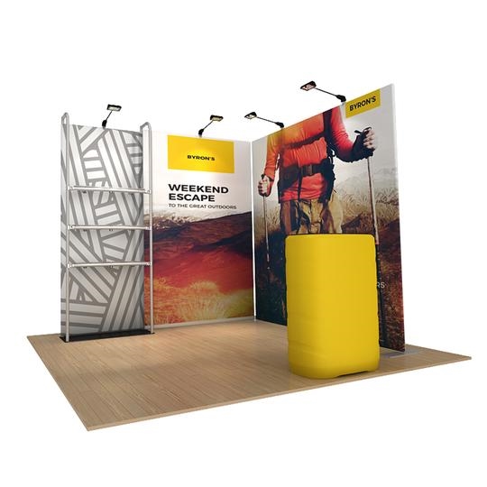 10ft x 8ft x 8ft Waveline Merchandiser Kit 20 | Double-Sided Tension Fabric Display