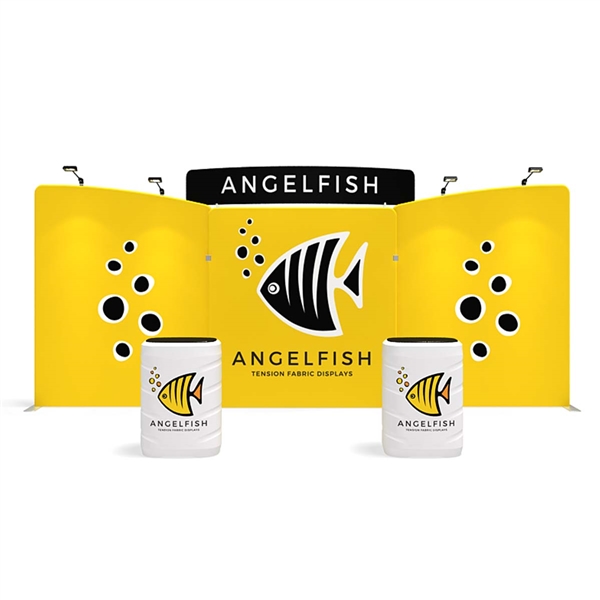 20ft Angelfish B Waveline Media Display | Single-Sided Tension Fabric Exhibit