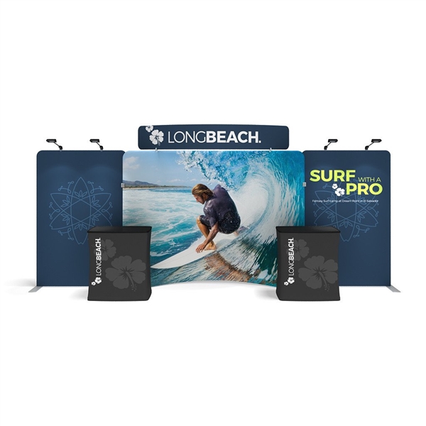 20ft Caribbean C Waveline Media Display | Single-Sided Tension Fabric Exhibit