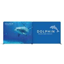 20ft Dolphin A Waveline Media Display | Single-Sided Tension Fabric Exhibit