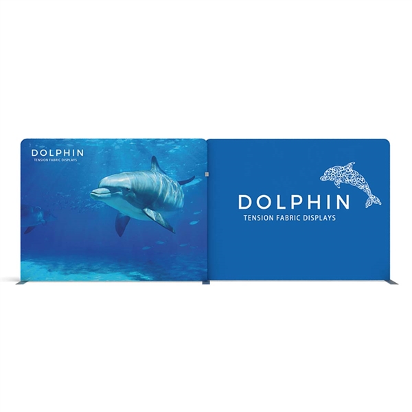 20ft Dolphin A Waveline Media Display | Double-Sided Tension Fabric Booth