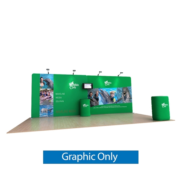 20ft Dolphin A Waveline Media Display | Double-Sided Tension Fabric Skin Only
