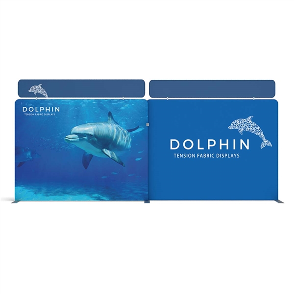 20ft Dolphin B Waveline Media Display | Single-Sided Tension Fabric Exhibit