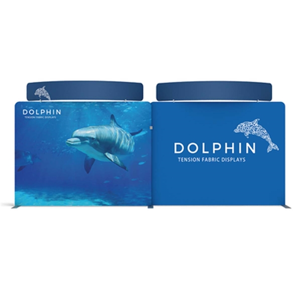 20ft Dolphin C Waveline Media Display | Double-Sided Tension Fabric Booth