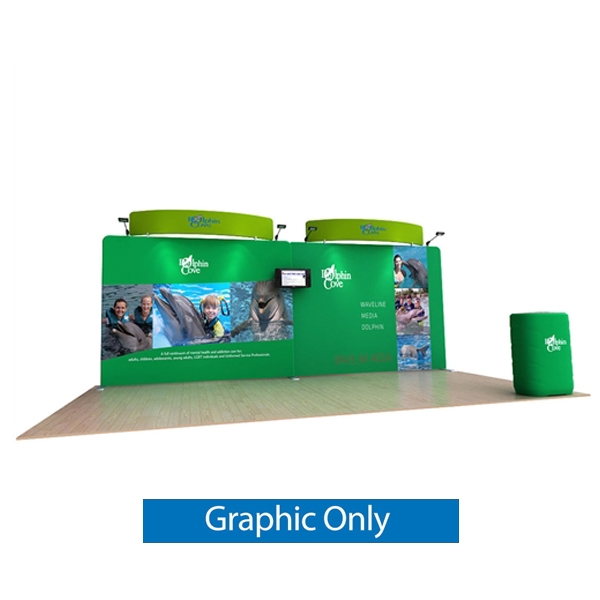 20ft Dolphin C Waveline Media Display | Single-Sided Tension Fabric Only