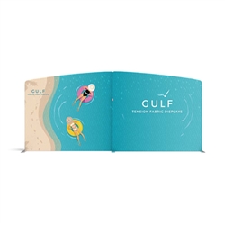 20ft Gulf Waveline Media Display | Single-Sided Tension Fabric Exhibit