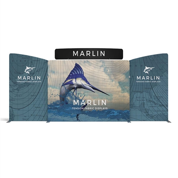 20ft Marlin C Waveline Media Display | Double-Sided Tension Fabric Booth