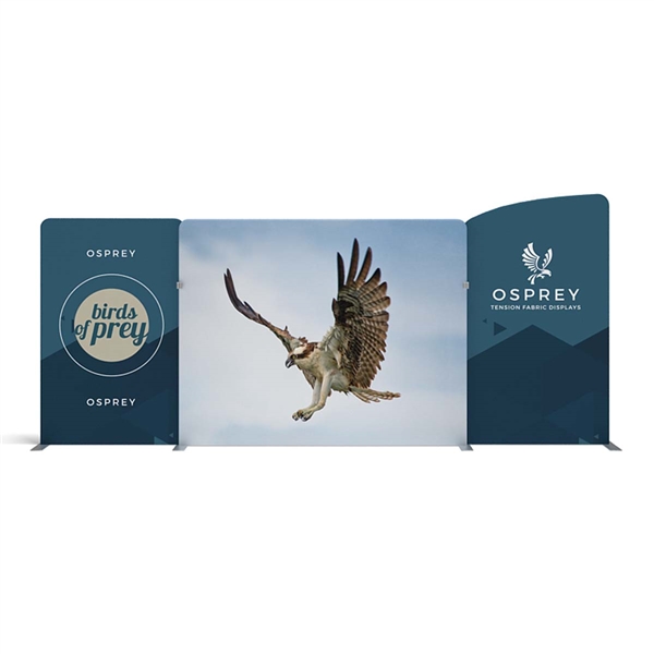 20ft Osprey A Waveline Media Display | Double-Sided Tension Fabric Booth