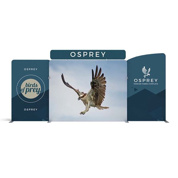 20ft Osprey B Waveline Media Display | Double-Sided Tension Fabric Booth