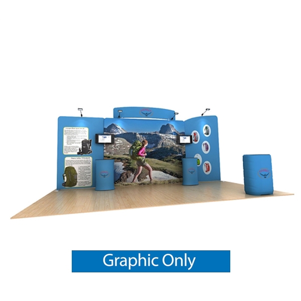 20ft Osprey C Waveline Media Display | Double-Sided Tension Fabric Skin Only