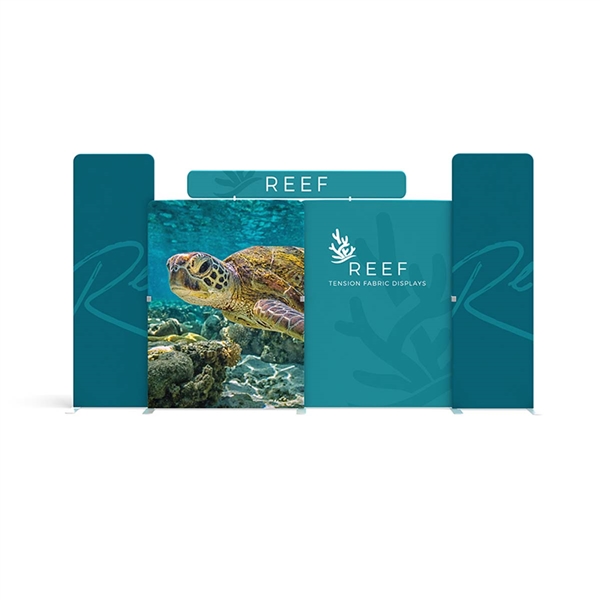 20ft Reef B Waveline Media Display | Single-Sided Tension Fabric Exhibit