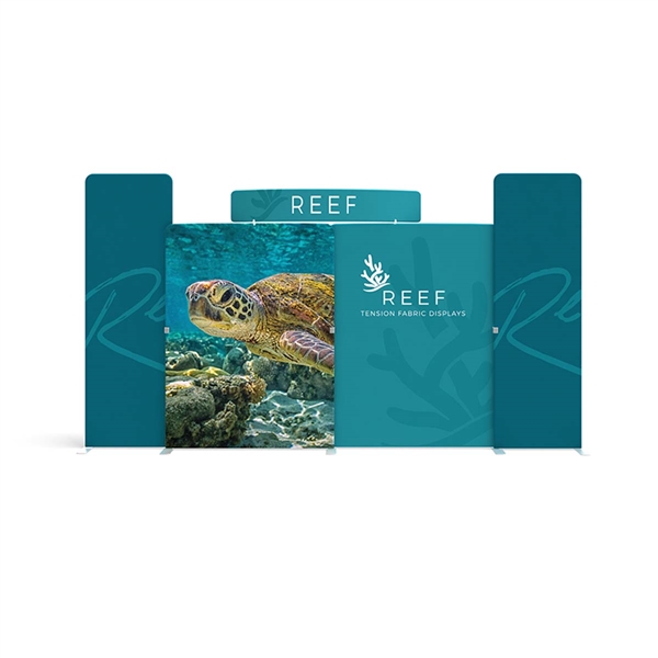 20ft Reef C Waveline Media Display | Single-Sided Tension Fabric Exhibit