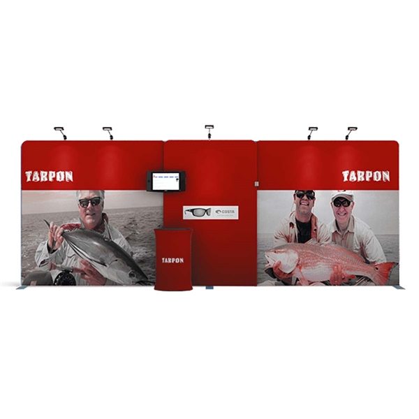 20ft Tarpon A Waveline Media Display | Double-Sided Tension Fabric Booth