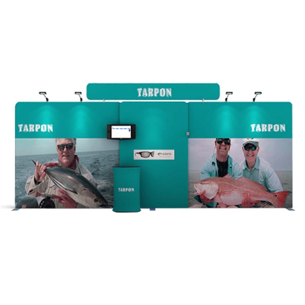 20ft Tarpon B Waveline Media Display | Double-Sided Tension Fabric Booth