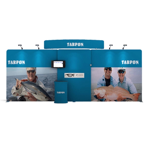 20ft Tarpon C Waveline Media Display | Single-Sided Tension Fabric Exhibit