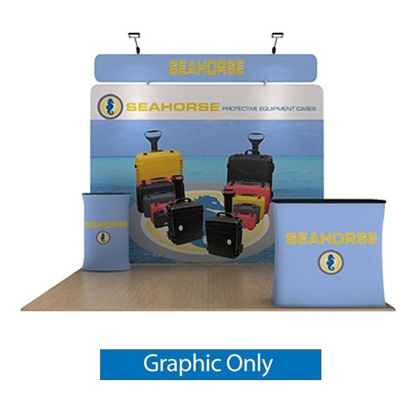 10ft Seahorse B Waveline Media Display | Single-Sided Tension Fabric Only