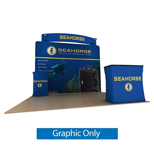 10ft Seahorse C Waveline Media Display | Double-Sided Tension Fabric Skin Only