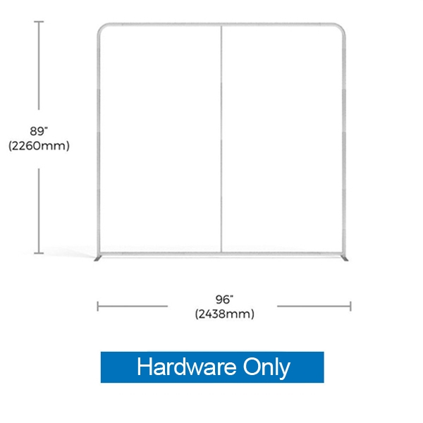 8ft Flat Waveline Media Display | Backwall Hardware Only
