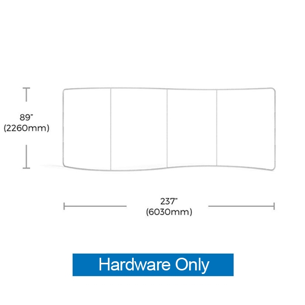 20ft Serpentine Waveline Media Display | Backwall Hardware Only