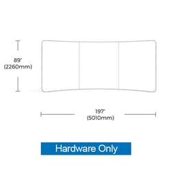 20ft Curved Waveline Media Display | Backwall Hardware Only