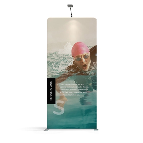 57in x 129in Panel I Waveline Media Display | Single-Sided Tension Fabric Exhibit