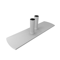 WaveLine Double Hole Left Foot. WaveLine single edge foot with aluminum necking for the WaveLine series of exhibit systems.
